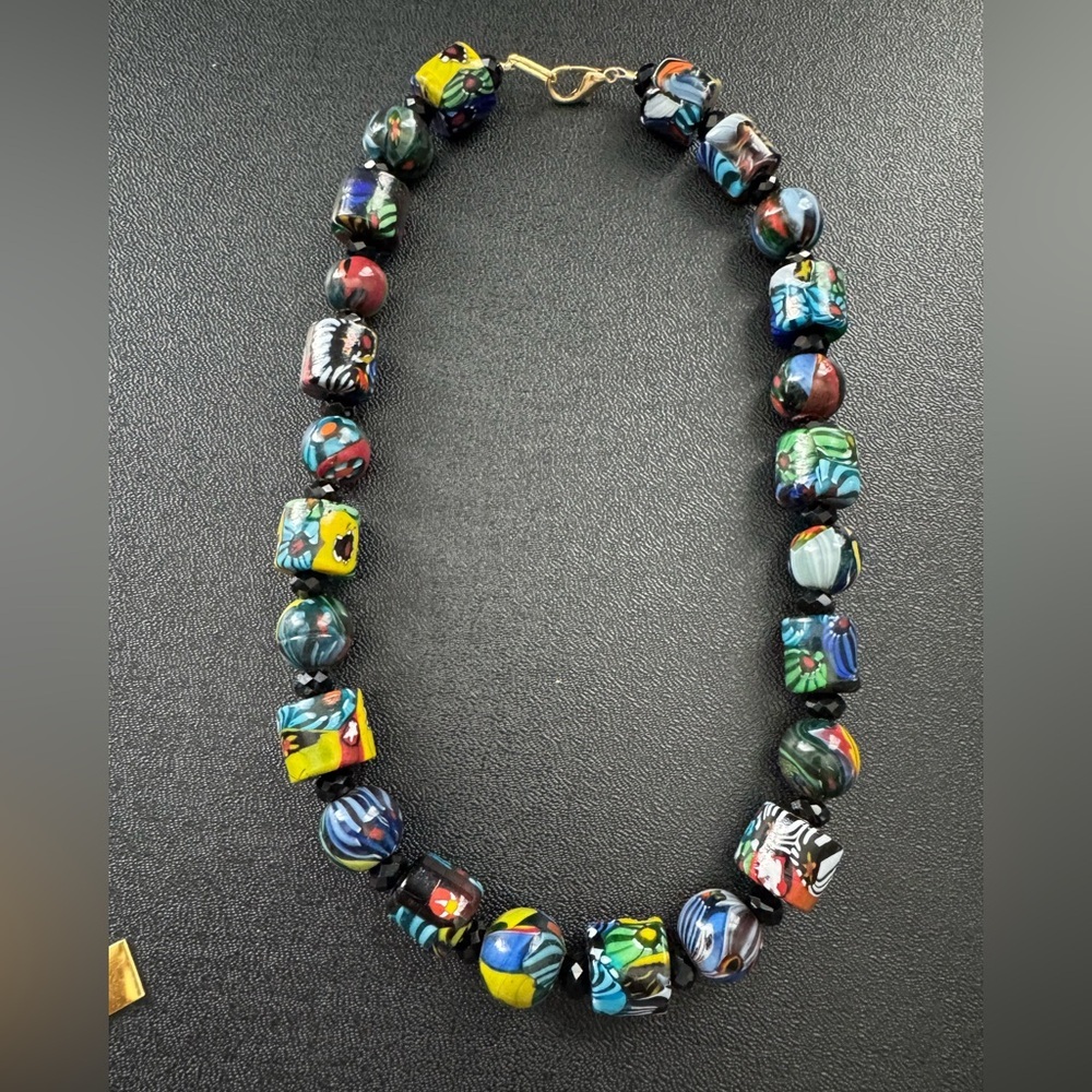 Handmade Lampwork Venetian Style Vintage Beaded Necklace
